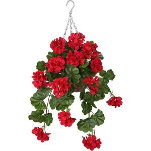 Red Woven Basin Realistic Silk Flowers Wide Artificial Home Door Hanging Decor
